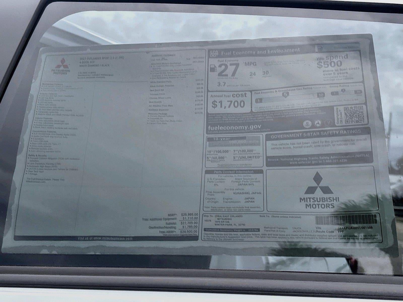 2027 Mitsubishi Outlander Sport LE
