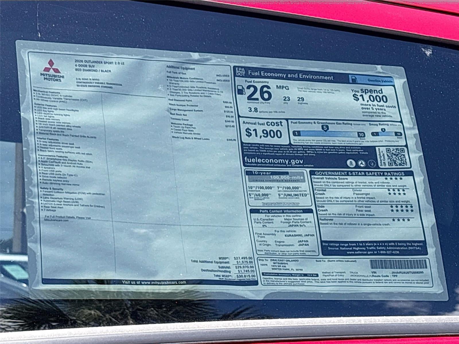 2026 Mitsubishi Outlander Sport LE