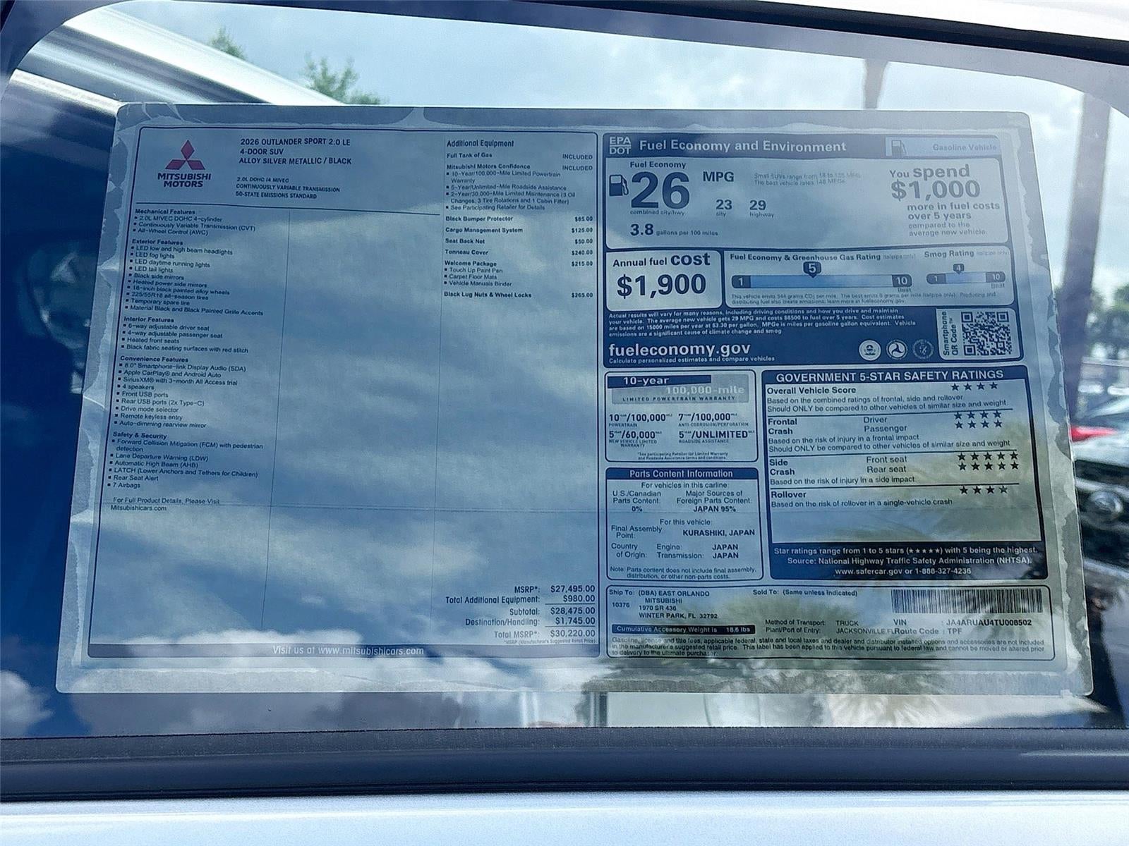2026 Mitsubishi Outlander Sport LE