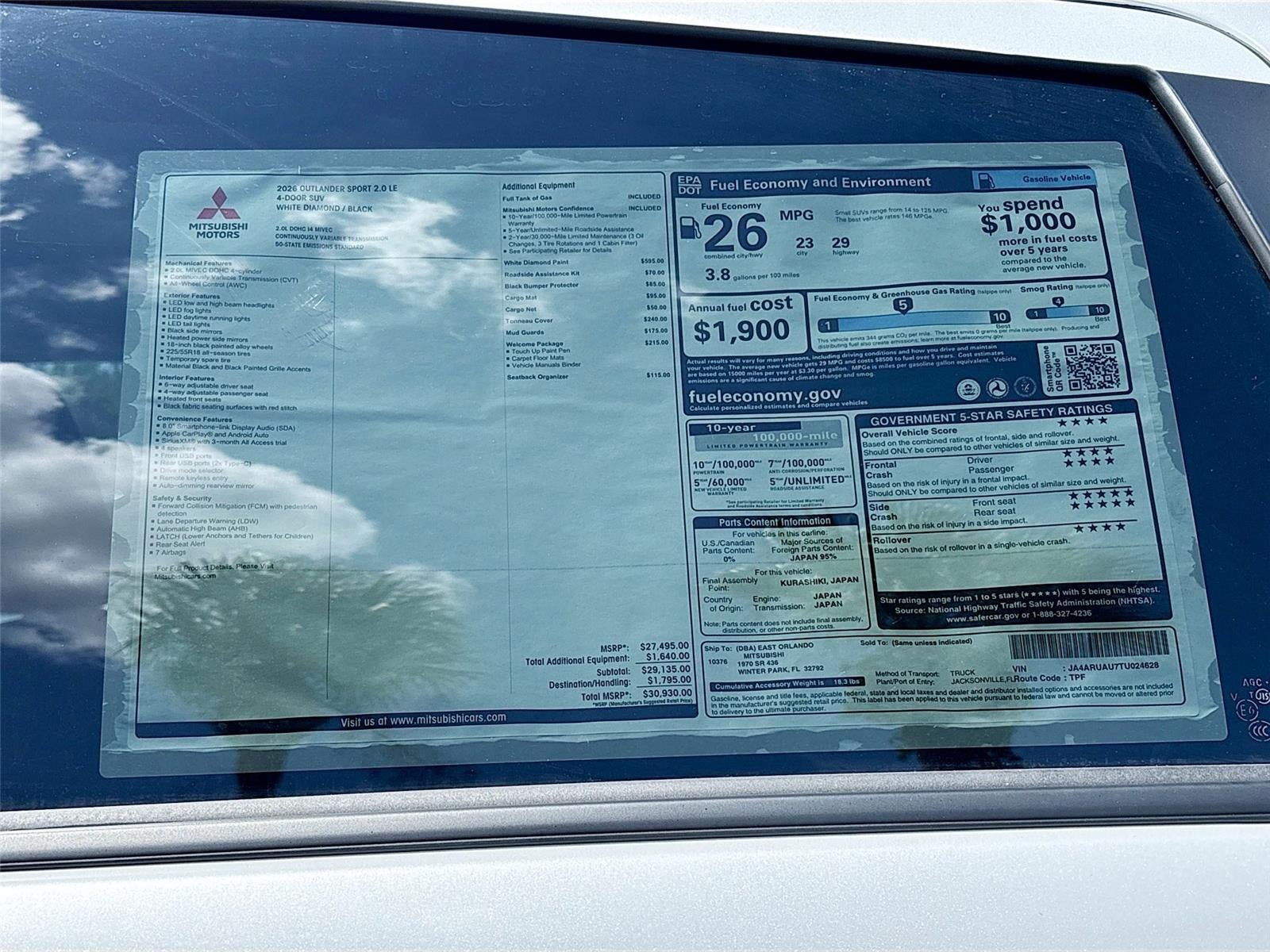 2026 Mitsubishi Outlander Sport Ralliart