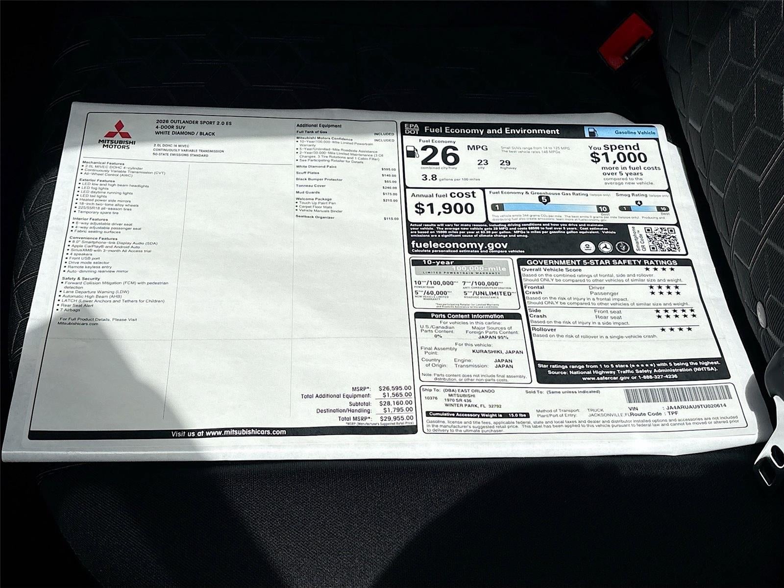 2026 Mitsubishi Outlander Sport ES