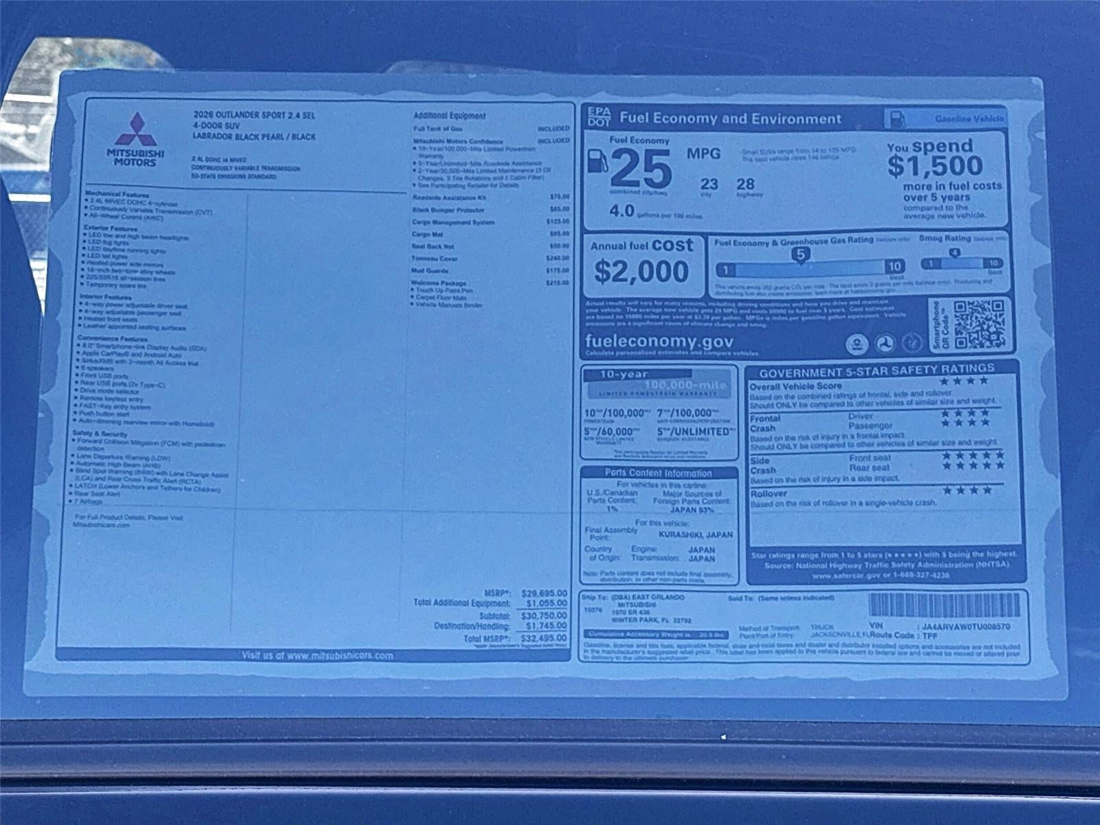2026 Mitsubishi Outlander Sport SEL