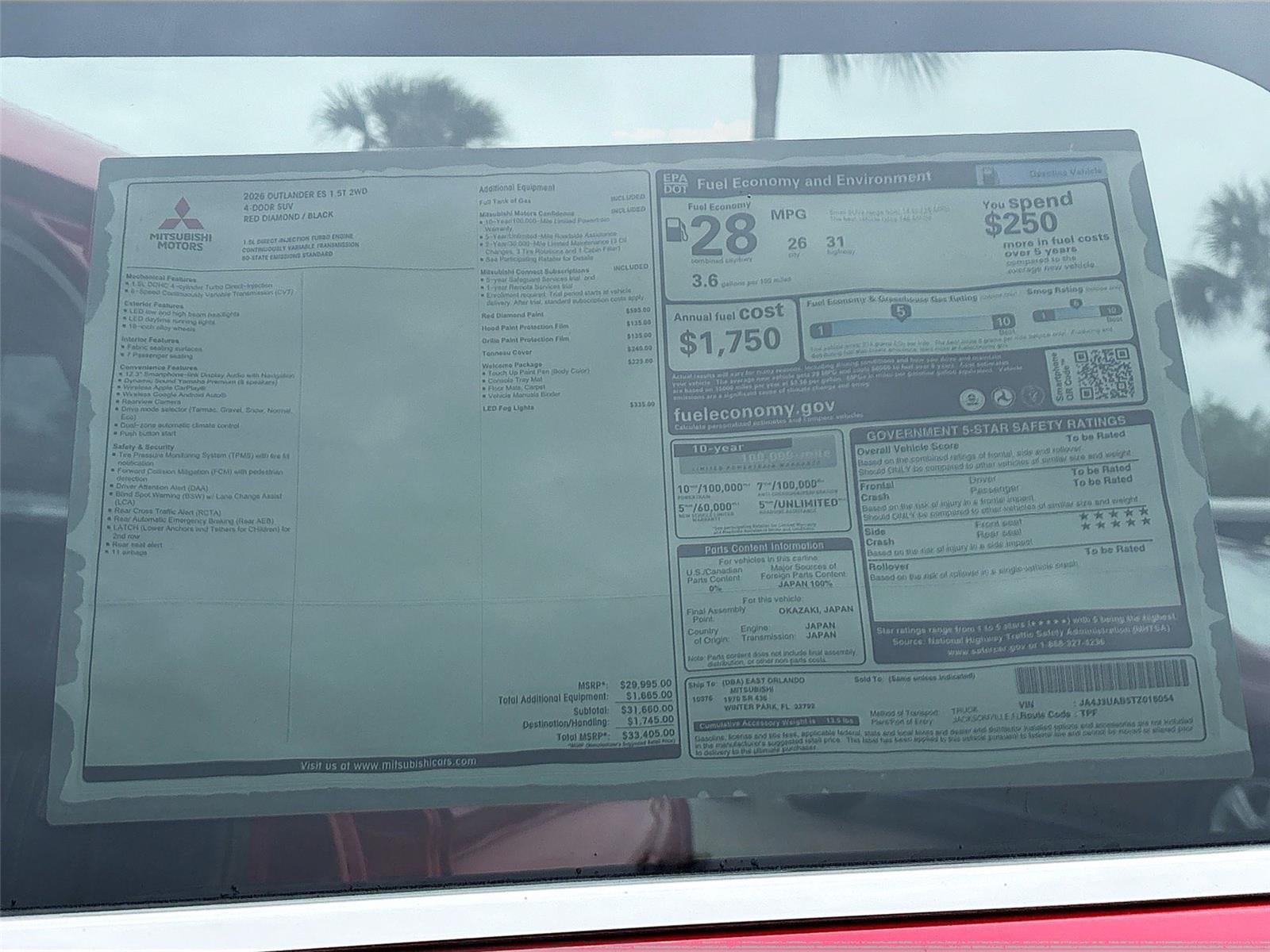 2026 Mitsubishi Outlander ES