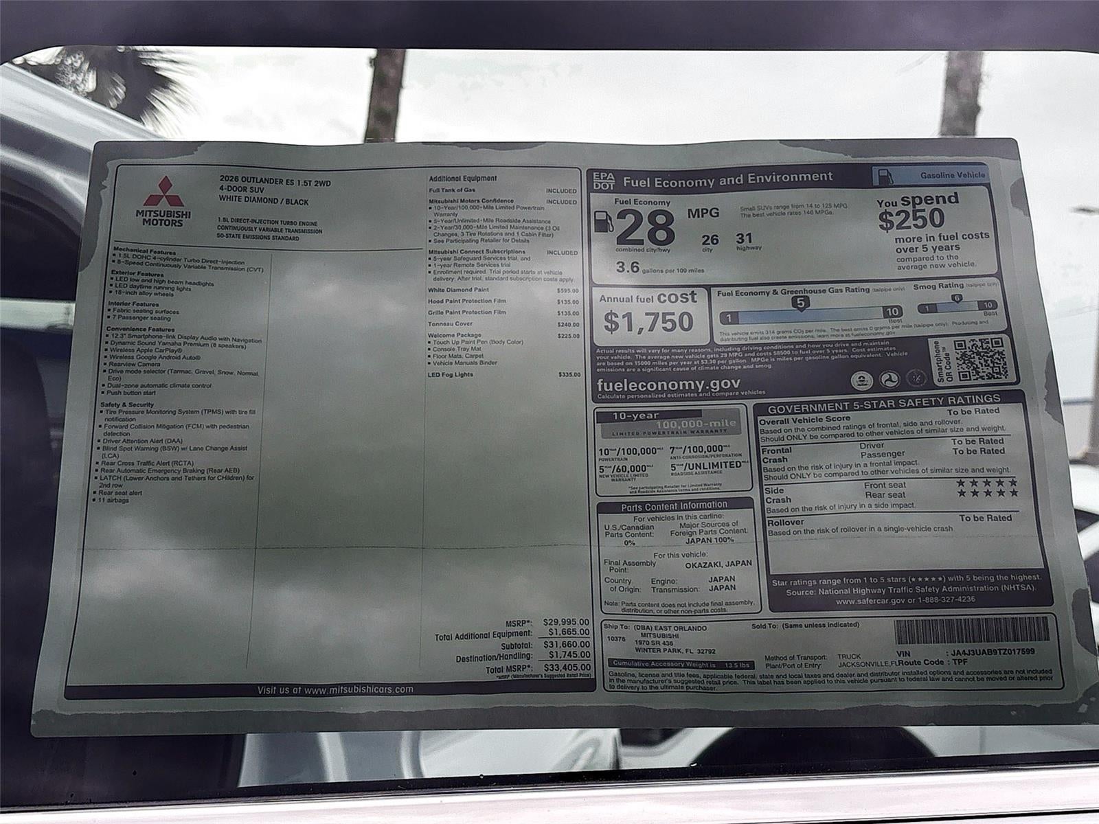 2026 Mitsubishi Outlander ES