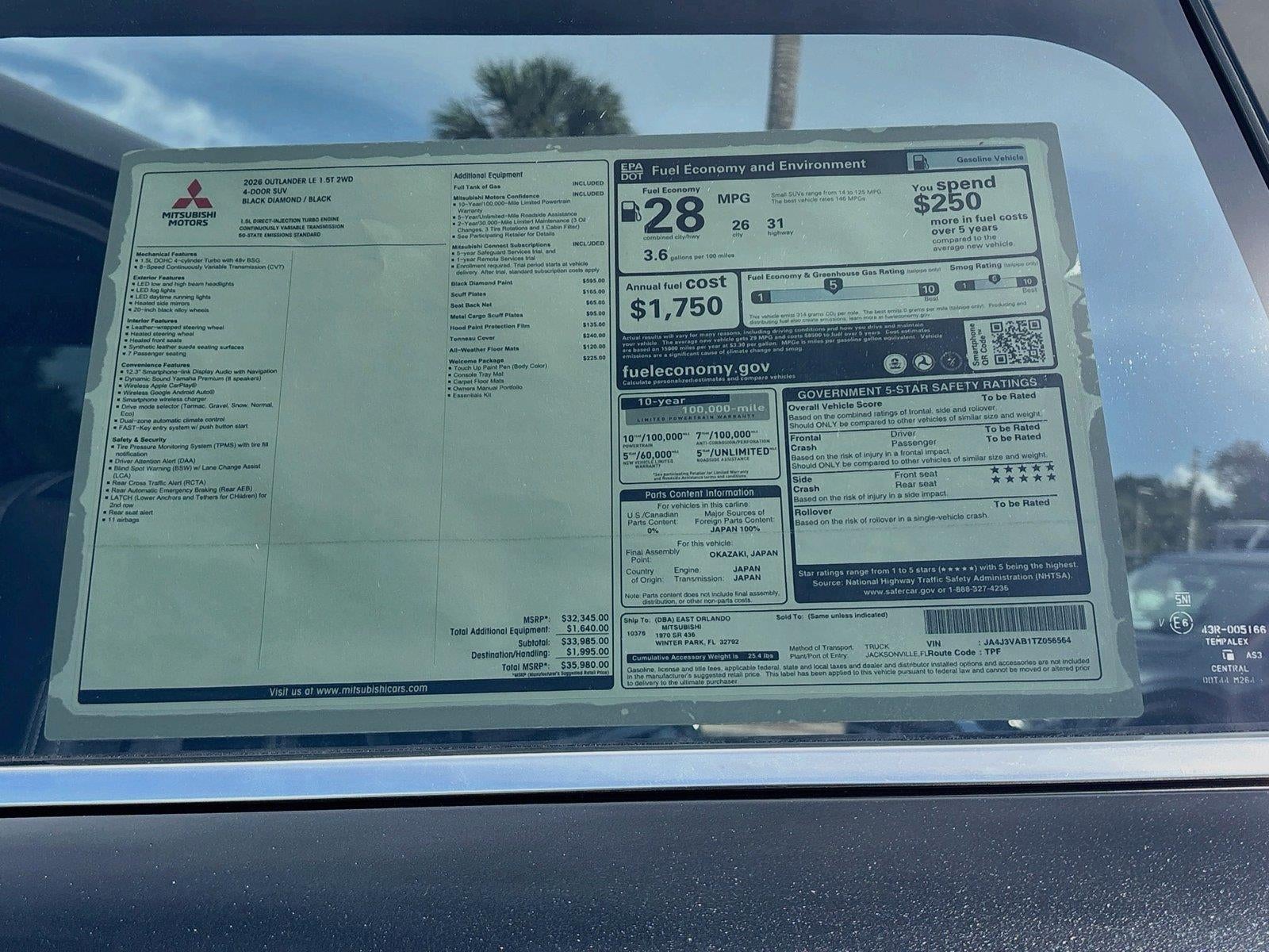 2026 Mitsubishi Outlander LE