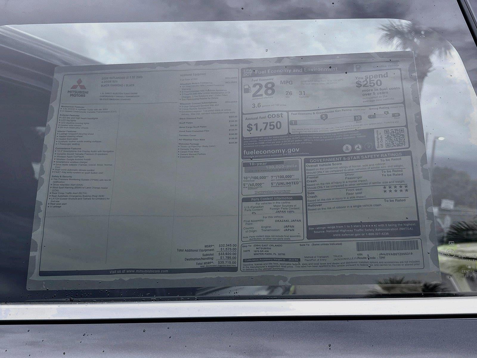 2026 Mitsubishi Outlander LE