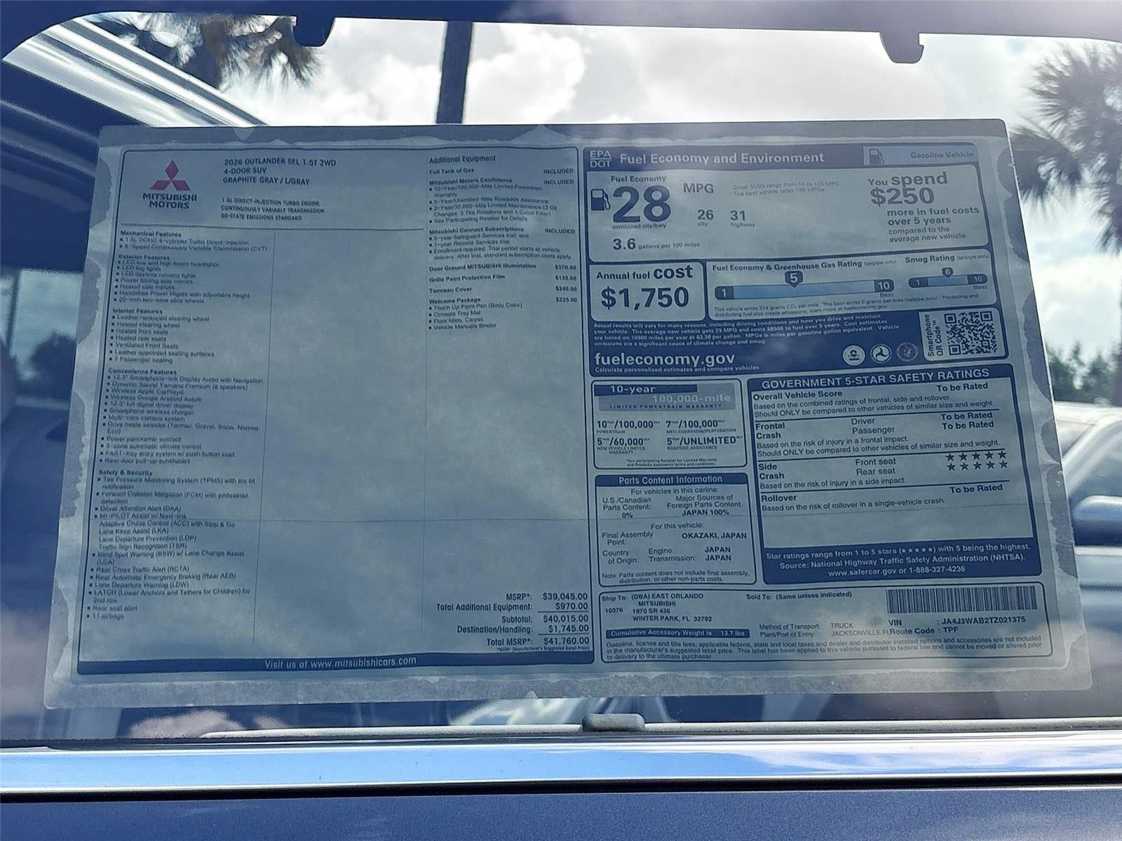 2026 Mitsubishi Outlander SEL