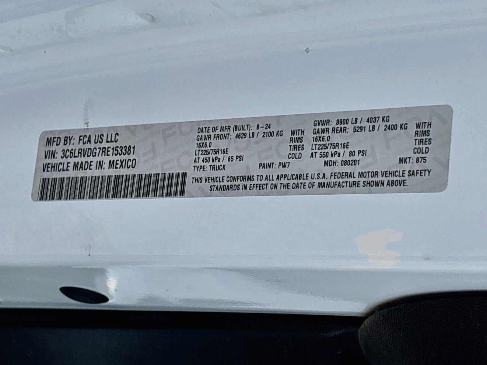 2024 RAM ProMaster Cargo Van Tradesman