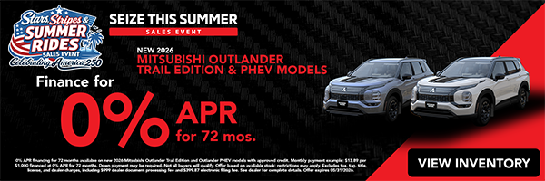 East Orlando Mitusubishi - Finance the Mitsubishi Outlander Trail Edition & PHEV models 0% APR for 72 months. View inventory!