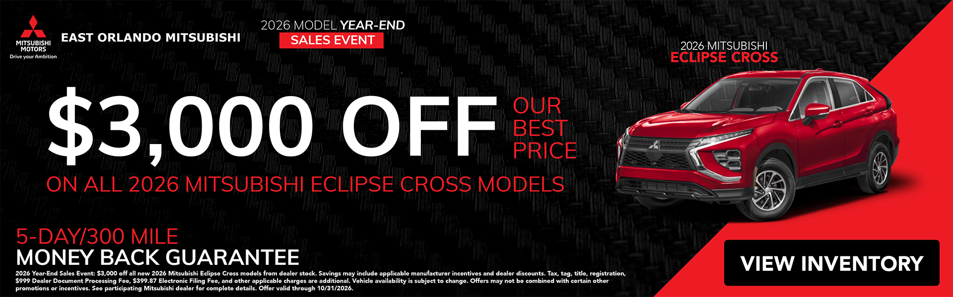 $3,000 Off 2026 Mitsubishi Eclipse Cross