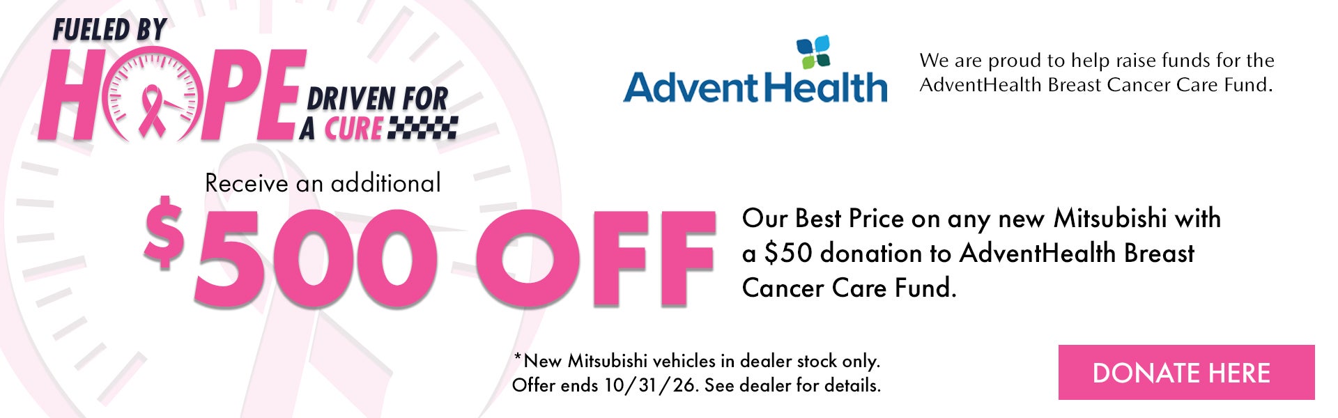Get $500 Off Our Best Price with a $50 donation.