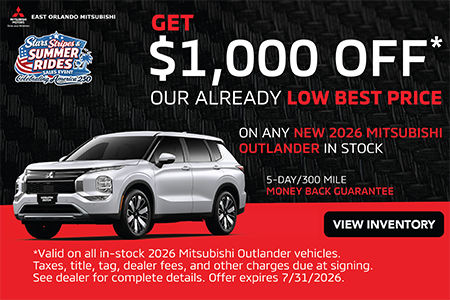 Get $1,000 OFF New 2026 Mitsubishi Outlanders