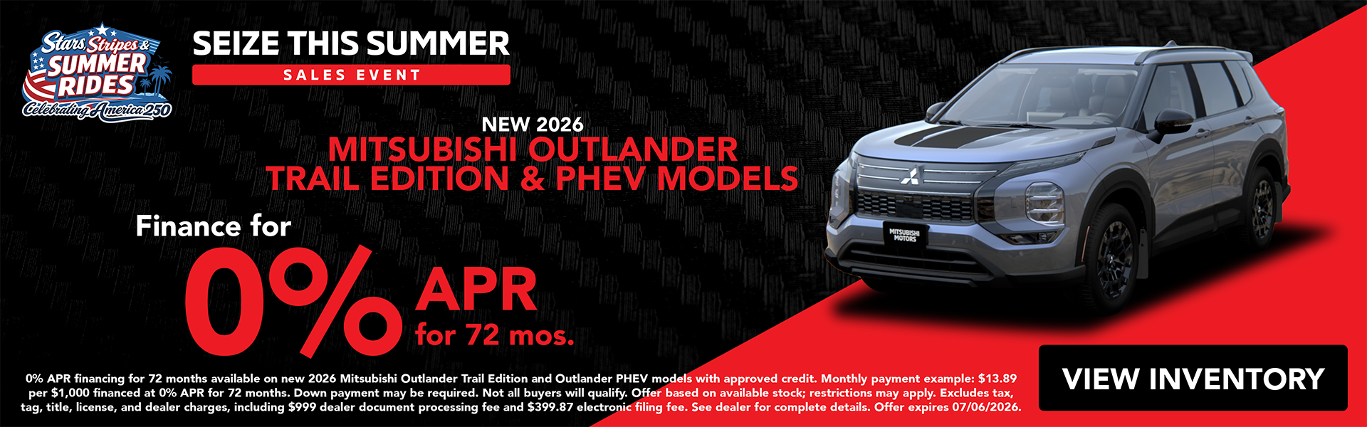 New 2026 Mitsubishi Outlander Trail Edition & PHEV Models