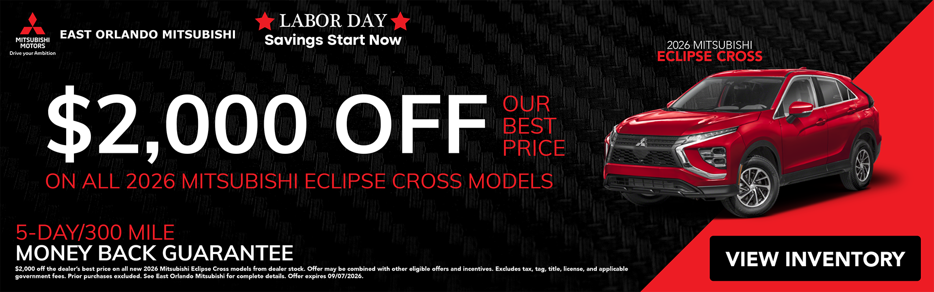 2026 Mitsibishi Eclipse Cross offer