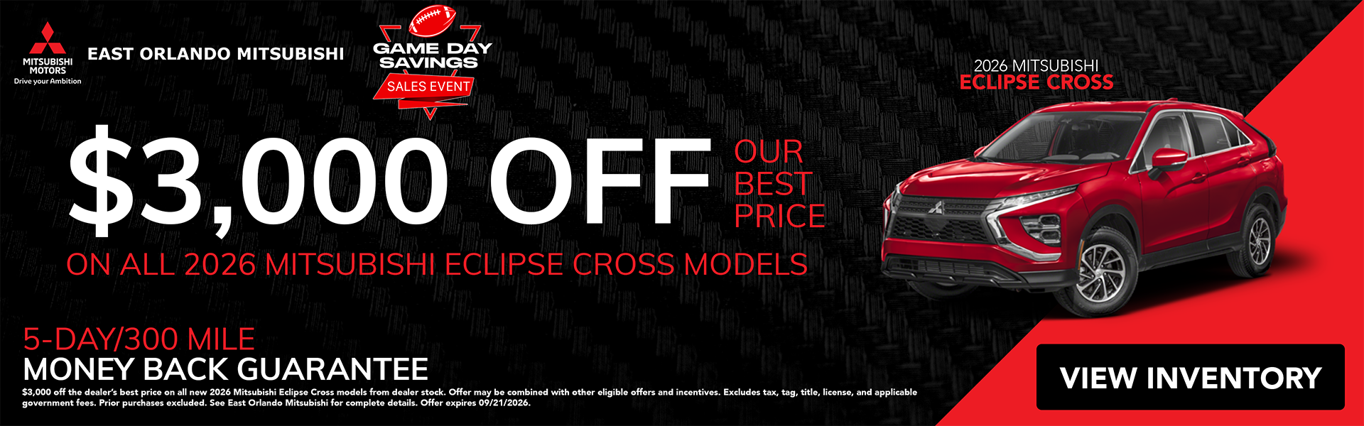 $3,000 Off 2026 Mitsubishi Eclipse Cross